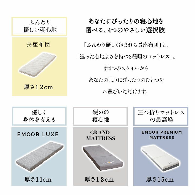 畳マット＆敷き寝具 2点セット スリム コンパクト 長座布団 ごろ寝マットレス コンパクトマットレス 折りたたみ 高反発 ウレタン 賃貸 一人暮らし ワンルーム 1R 狭小住宅 子供部屋