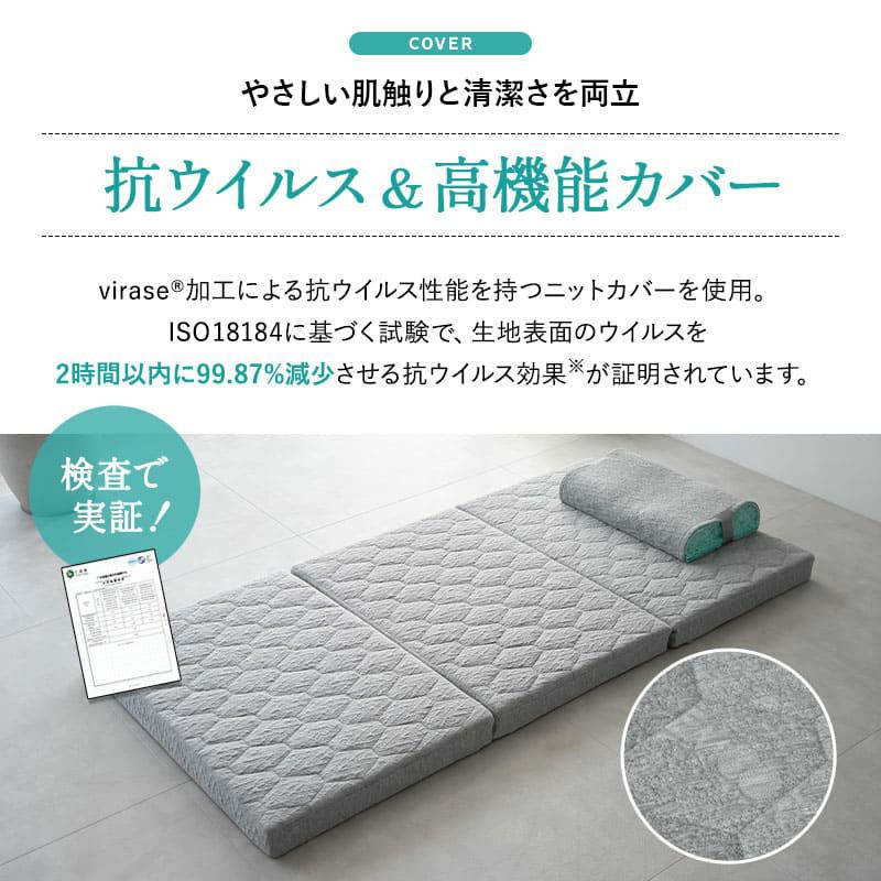 スカイブリージーマットレス シングル ダブル クイーン 三つ折り 折りたたみ マットレス 抗ウィルス 通気性抜群 高反発 3Dファイバー 丸洗い スカイブリージー SKY BREEZY MATTRESS