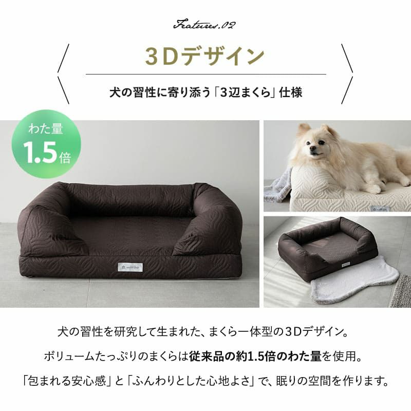 年代に合わせて選べる3Dベッド プレミアム ブランケット付き リバーシブル ペット用ベッド 犬用ベッド ペットベッド ドッグベッド パピー 成犬 シニア 老犬 小型犬 犬 猫 ペット