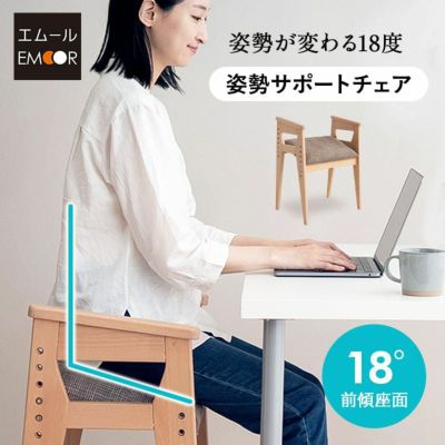 姿勢サポートチェア バランスチェア デスクチェア スツール 前傾座面 姿勢補助 高さ調節可能 肘掛け付き 猫背 ストレートネック 立ち座り 在宅ワーク デスクワーク 勉強