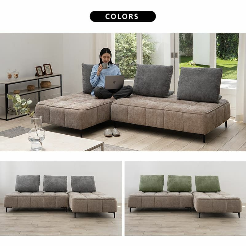 ソファ 幅150cm 3人掛け 3.5人掛け 4人掛け ゆったりサイズ ローソファ ベッド 2WAY バックレスト付き 角度調節可能 アームレス 疲れにくい 寝るソファ CLARIDAD クラリダ