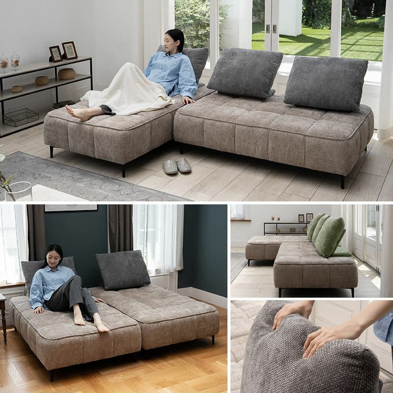 ソファ 幅150cm 3人掛け 3.5人掛け 4人掛け ゆったりサイズ ローソファ ベッド 2WAY バックレスト付き 角度調節可能 アームレス 疲れにくい 寝るソファ CLARIDAD クラリダ